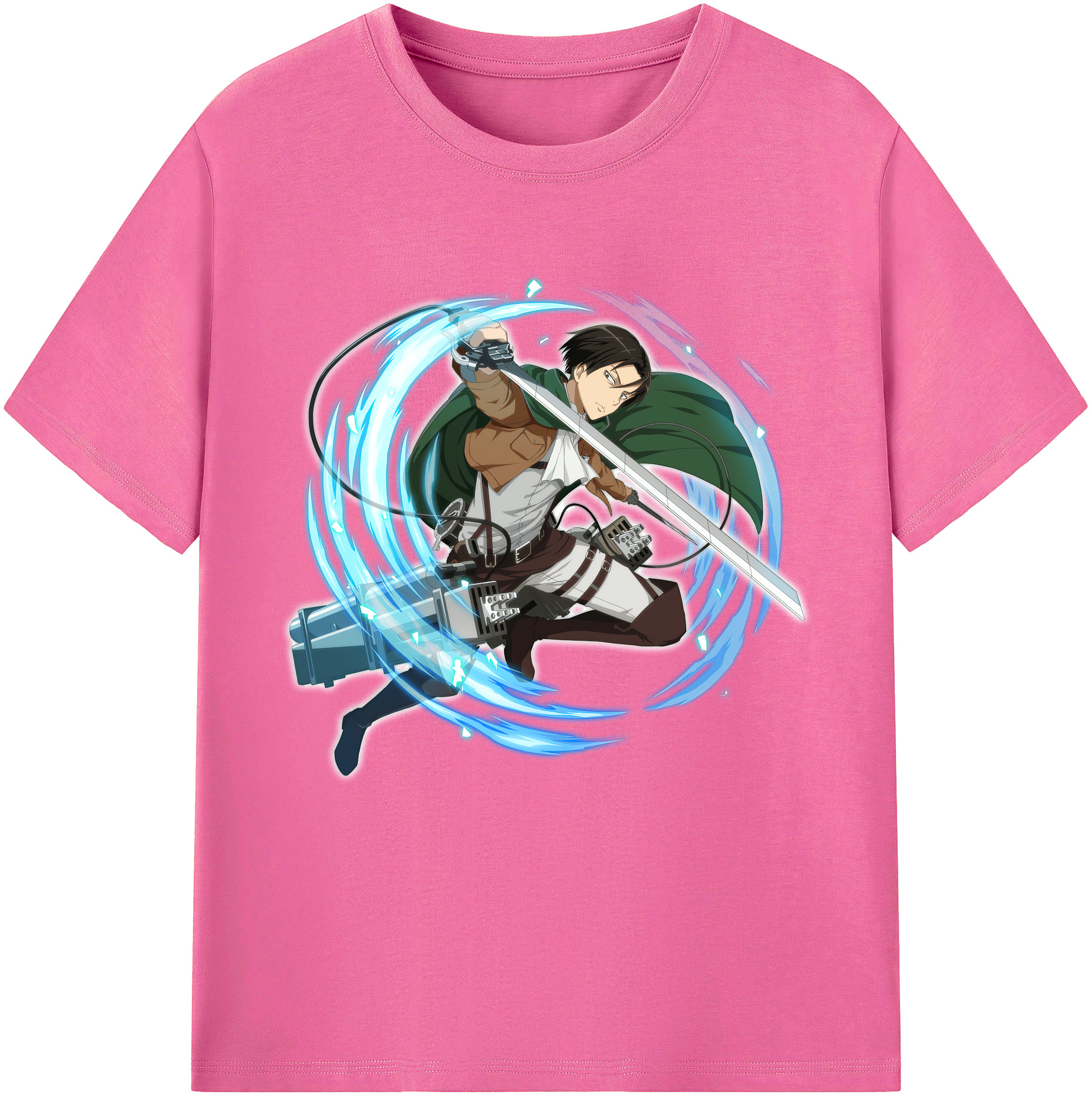 （画像用） 進撃の巨人 リヴァイ·アッカーマン Attack on Titan Levi Ackerman レディースカジュアルプリントTシャツ（綿100％）